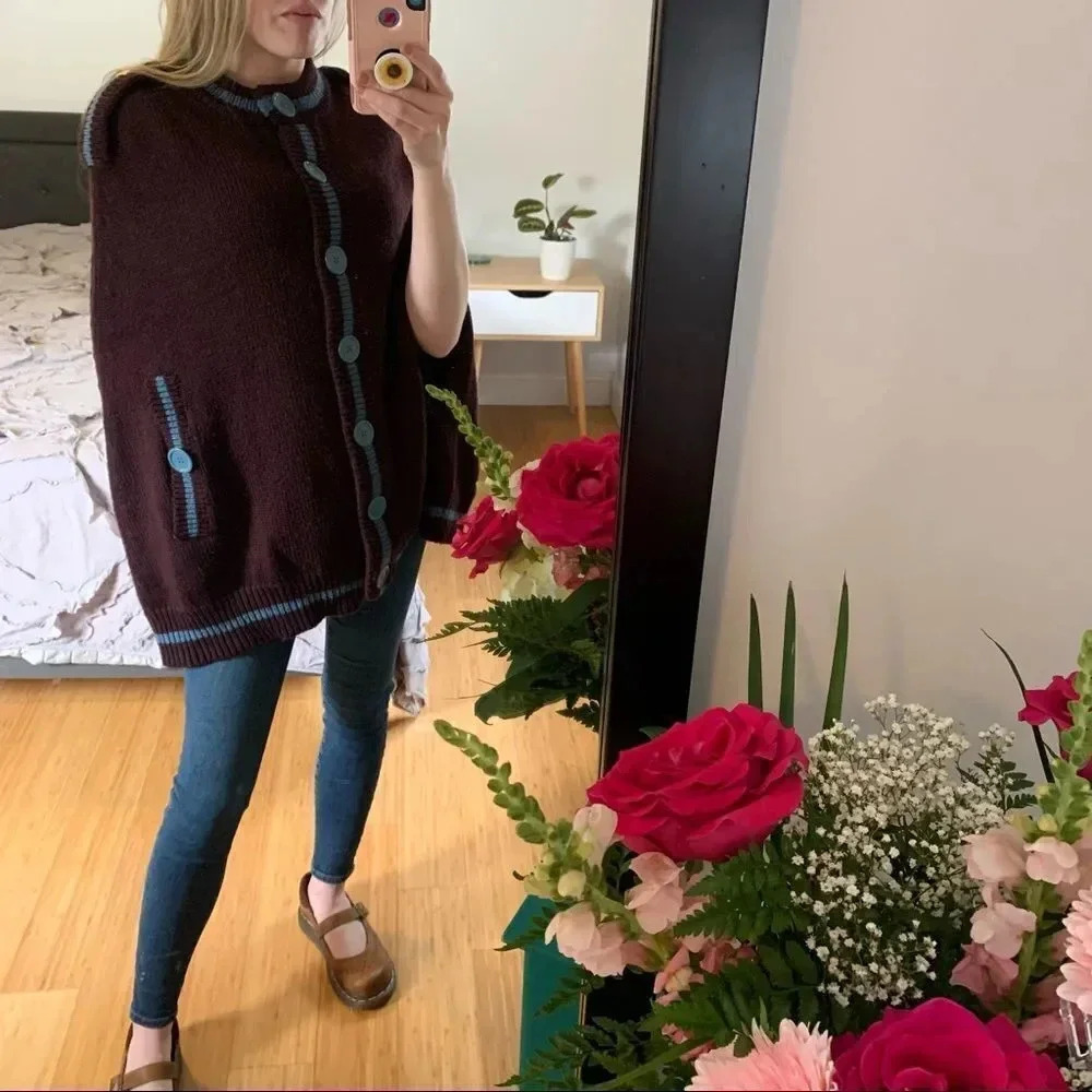 Marc Jacobs Button Front Cape Sweater Poncho